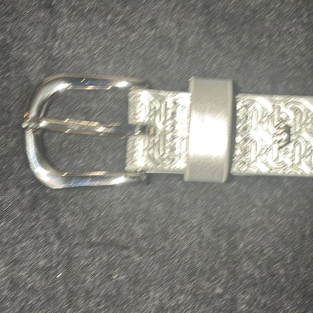 Juicy Couture black label Silver repeat logo embossed Patterned Women's Belt M
